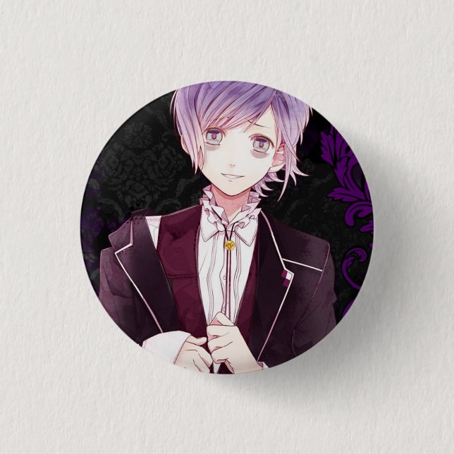 Macaron Rond 2,50 Cm Goupille Diabolik Lovers Kanato (Devant)