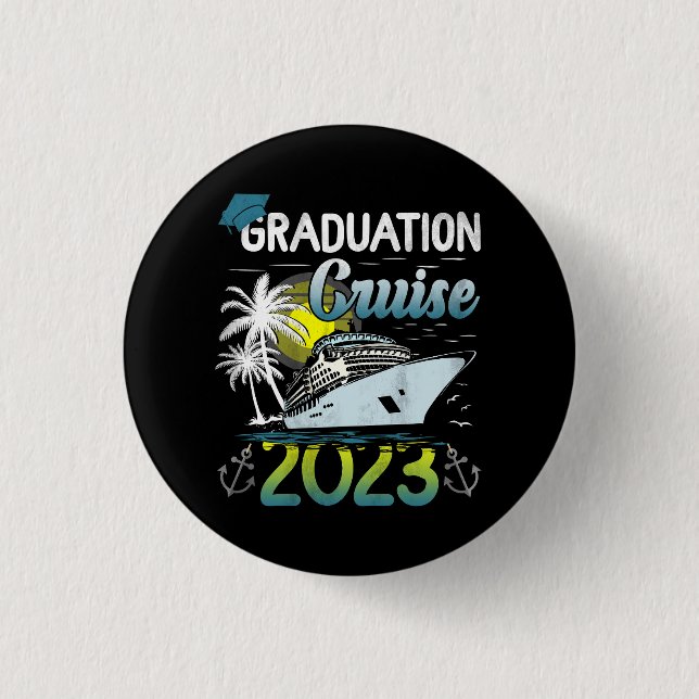 Macaron Rond 2,50 Cm Graduation Graduation Trip Cruise 2023 Aw Graduat  (Devant)