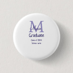 Macaron Rond 2,50 Cm Gradué ajouter nom monogramme violet simple m mini
