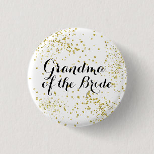 Macaron Rond 2,50 Cm Grand-maman mignonne de parties scintillantes d'or