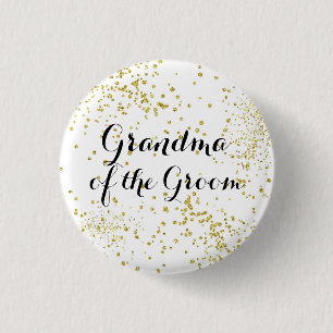 Macaron Rond 2,50 Cm Grand-maman mignonne de parties scintillantes d'or