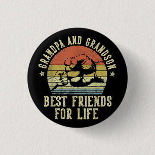 Macaron Rond 2,50 Cm Grand-père et grand-fils Meilleurs amis pour la vi