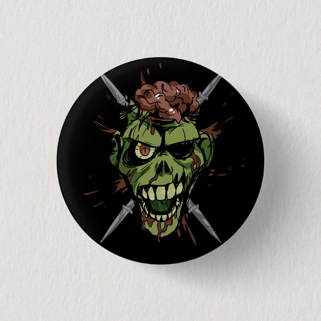 Macaron Rond 2,50 Cm graphique du zombi des mitch (Devant)