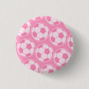 Macaron Rond 2,50 Cm Graphiques de balle de football rose Screwball