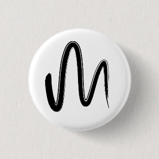 Macaron Rond 2,50 Cm Graphisme d'art minimaliste dessiné à la main en m
