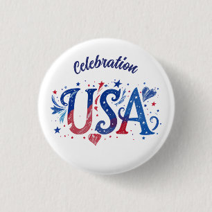 Macaron Rond 2,50 Cm Graphisme patriotique pour le 250e anniversaire de
