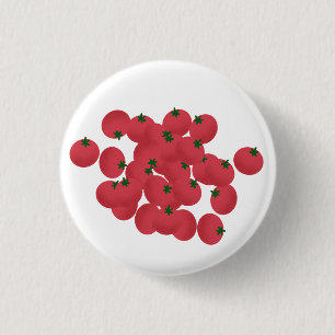 Macaron Rond 2,50 Cm Grappe de Tomates Cerises Rouges Fraîches Cadeau