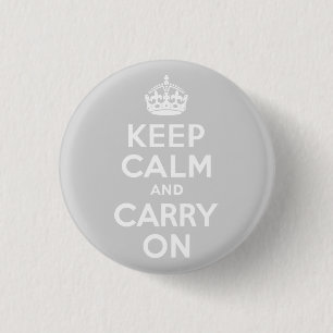 Macaron Rond 2,50 Cm Gray clair Gardez le calme et continuer
