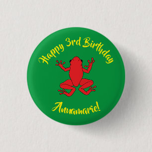 Macaron Rond 2,50 Cm Grenouille arborescente Anniversaire de enfant mûr