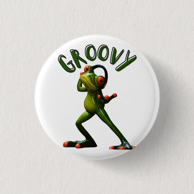 Macaron Rond 2,50 Cm Grenouille verte super (Devant)