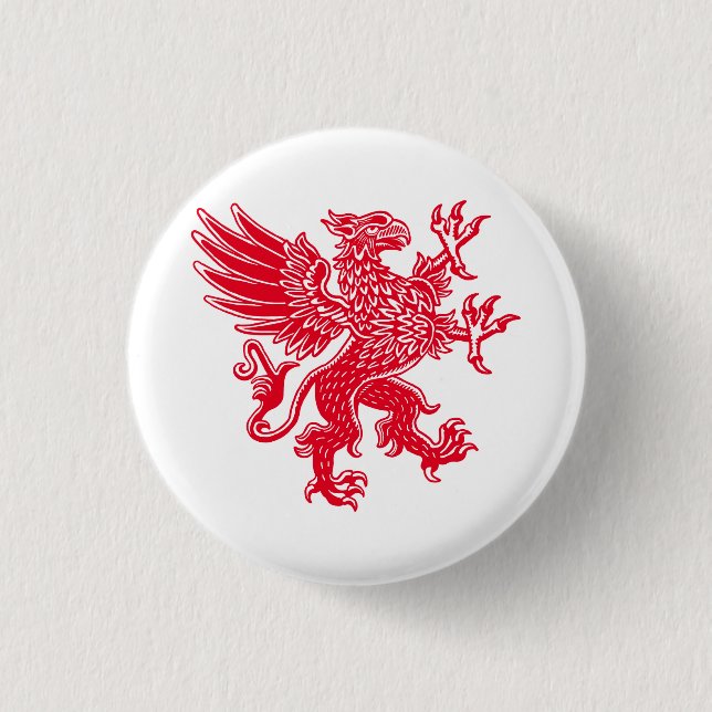 Macaron Rond 2,50 Cm Griffin - Rouge (Devant)