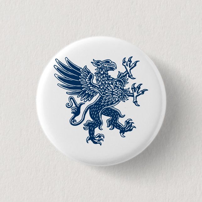 Macaron Rond 2,50 Cm Griffin - Style bleu Indigo (Devant)