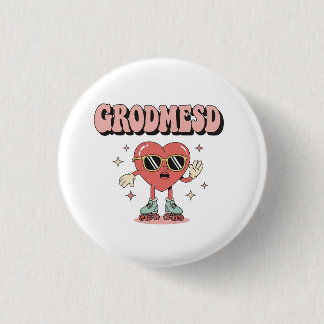 Macaron Rond 2,50 Cm Groomed Cool Heart Character with Sunglasses on Ro