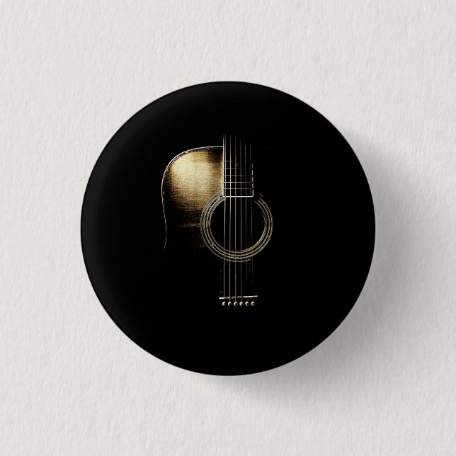Macaron Rond 2,50 Cm Guitare acoustique Lite (Devant)