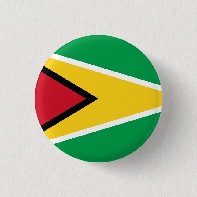 Macaron Rond 2,50 Cm Guyana Guyane Drapeau Indépendance Caraïbes (Devant)