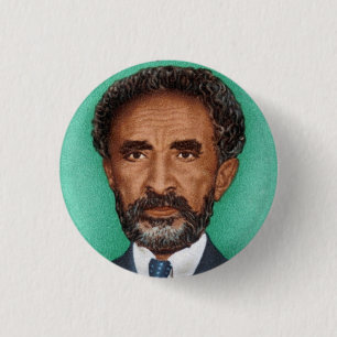 Macaron Rond 2,50 Cm Haile Selassie Ethiopia Jah Rastafari Racines de r