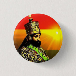 Macaron Rond 2,50 Cm Haile Selassie I Jah Rastafari Rasta Racines De Re
