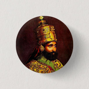 Macaron Rond 2,50 Cm Haile Selassie I Jah Rastafari Reggae Rasta Button