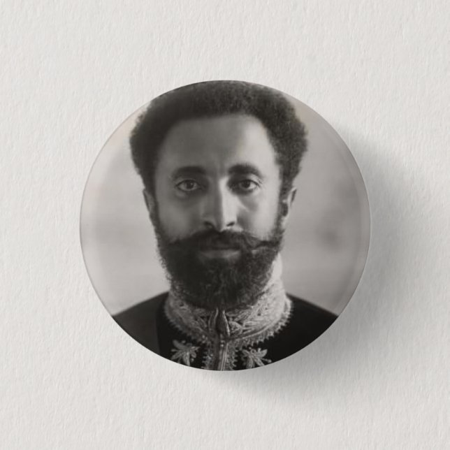 Macaron Rond 2,50 Cm Haile Selassie I Jah Rastafari Reggae Rasta Button (Devant)