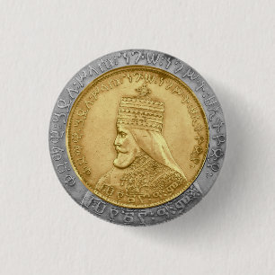 Macaron Rond 2,50 Cm Haile Selassie I SAI Jah Rastafari Rasta Jah Bénis