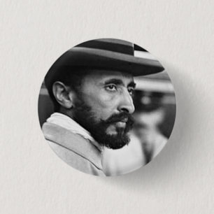 Macaron Rond 2,50 Cm Haile Selassie - Jah - Messie - Bouton Rastafari
