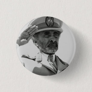 Macaron Rond 2,50 Cm Haile Selassie - Jah - Messie - Bouton Rastafari