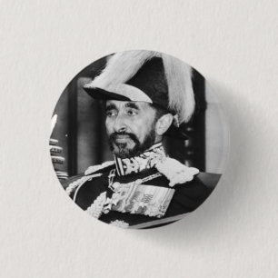 Macaron Rond 2,50 Cm Haile Selassie - Jah - Messie - Bouton Rastafari