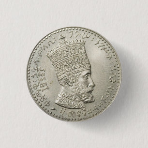 Macaron Rond 2,50 Cm Haile Selassie - Jah - Messie - Bouton Rastafari