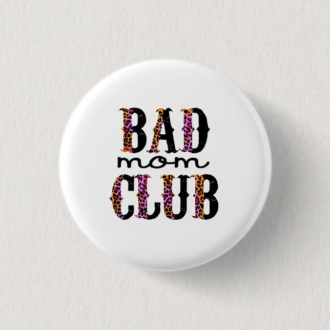 Macaron Rond 2,50 Cm Halloween Bad Mom Club Anniversaire (Devant)