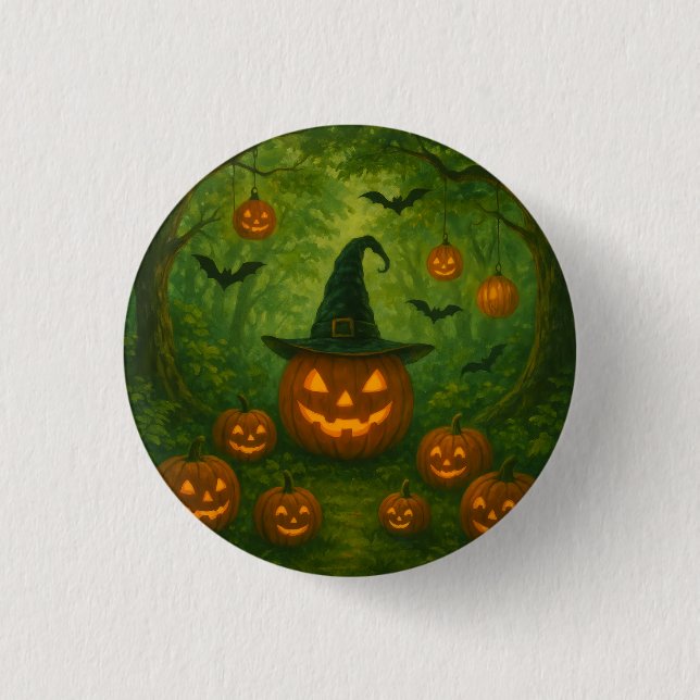 Macaron Rond 2,50 Cm Halloween button that matches nature (Devant)