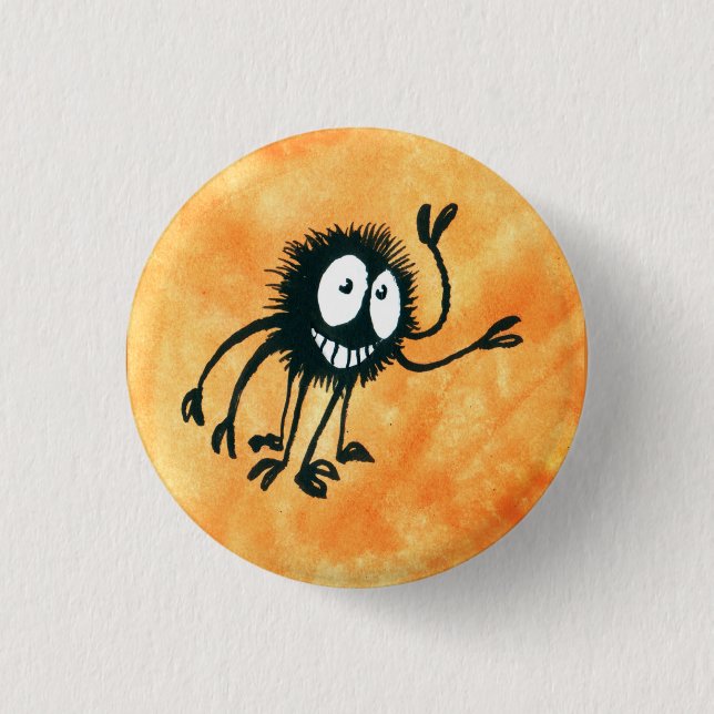 Macaron Rond 2,50 Cm Halloween heureux ! Webber dit "salut ! " (Devant)