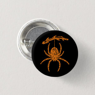 Macaron Rond 2,50 Cm Halloween Orange Spider Button