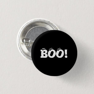 Macaron Rond 2,50 Cm Halloween Scary Boo! yeux noir blanc