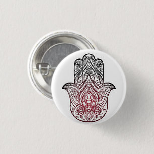 Macaron Rond 2,50 Cm Hamsa avec motif boho