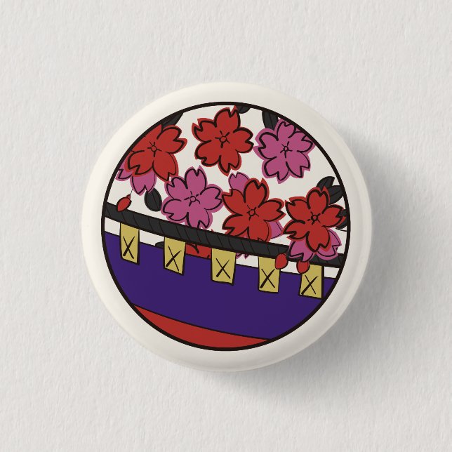 Macaron Rond 2,50 Cm Hanafuda "Sakura-ni-maku" (Devant)