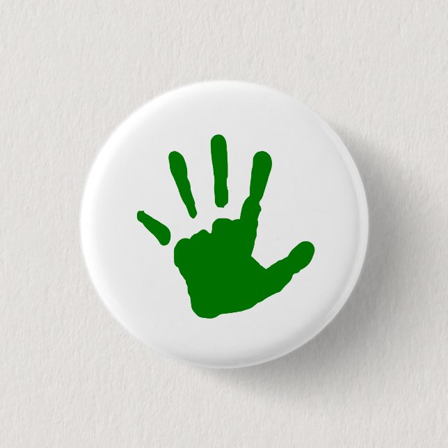 Macaron Rond 2,50 Cm Handprint vert (Devant)