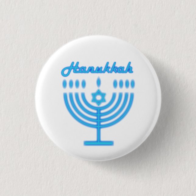Macaron Rond 2,50 Cm Hanukkiah Happy Hanoukka Juive Fête Menorah (Devant)