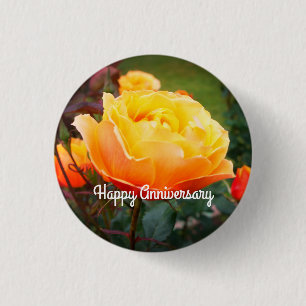 Macaron Rond 2,50 Cm Happy Anniversary About Face Rose #2 Button