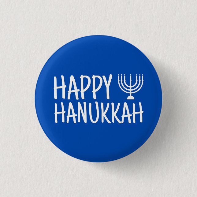 Macaron Rond 2,50 Cm Happy Hanukkah (Devant)