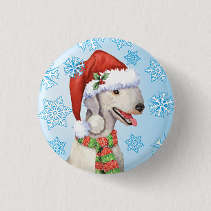 Macaron Rond 2,50 Cm Happy Howlidays Bedlington Terrier Button