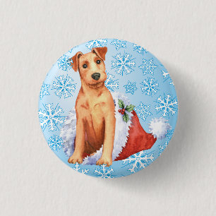 Macaron Rond 2,50 Cm Happy Howlidays Irish Terrier Button
