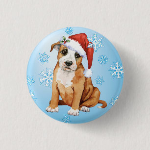 Macaron Rond 2,50 Cm Happy Howlidays Staffordshire Bull Terrier