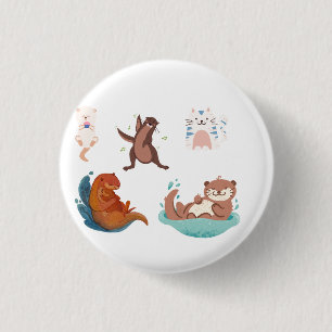 Macaron Rond 2,50 Cm Happy Ottering sticker