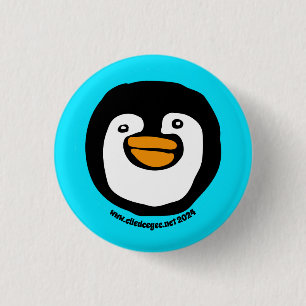 Macaron Rond 2,50 Cm Happy Penguin Turquoise