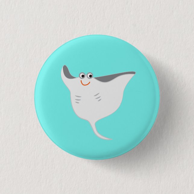 Macaron Rond 2,50 Cm Happy Stingray (Devant)