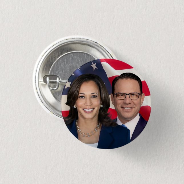Macaron Rond 2,50 Cm Harris Shapiro pour l'Amérique 2024 (Devant & derrière)