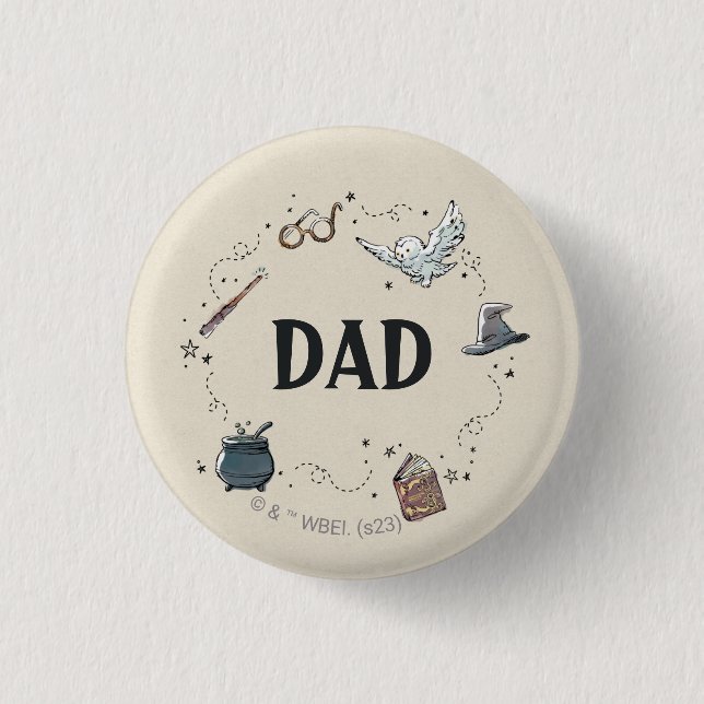 Macaron Rond 2,50 Cm Harry Potter premier anniversaire papa (Devant)