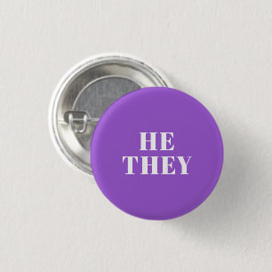 Macaron Rond 2,50 Cm He, Ils Violet Prononouns Préféré Lgbtq Pride pin