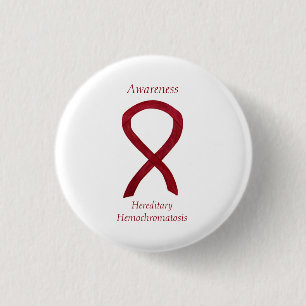 Macaron Rond 2,50 Cm Hémochromatose héréditaire Sensibilisation Ruban P