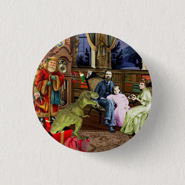 Macaron Rond 2,50 Cm Her First T-Rex (Devant)